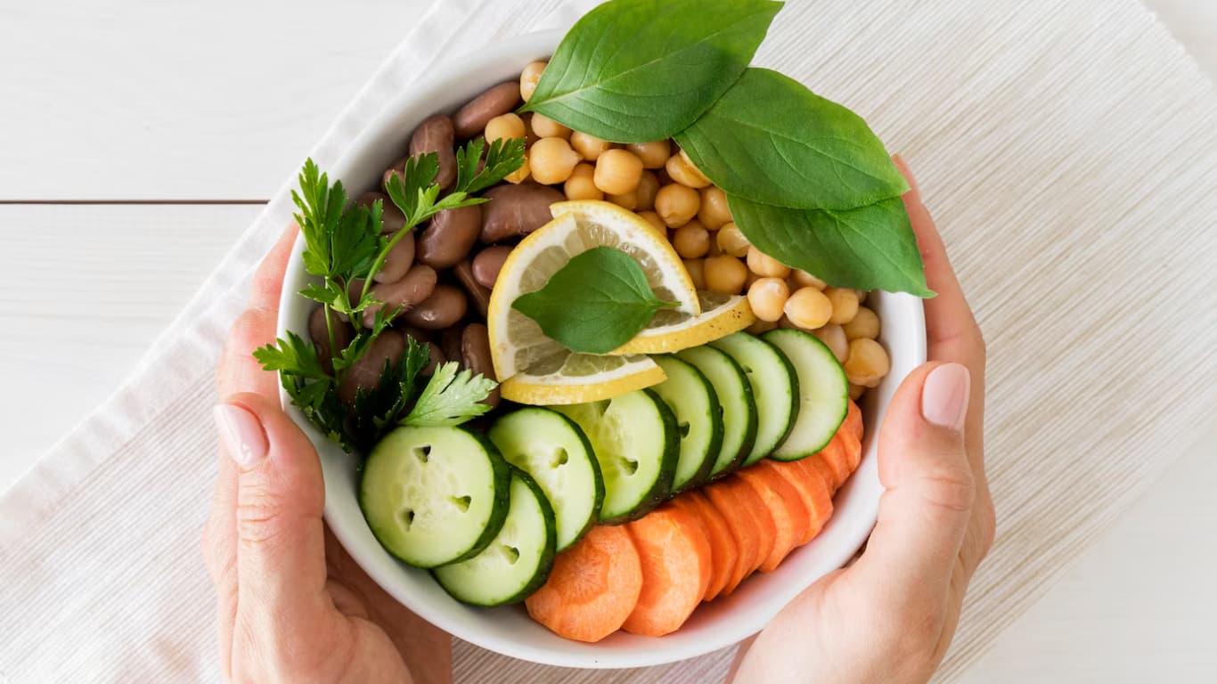 Plato balanceado lleno de superfoods